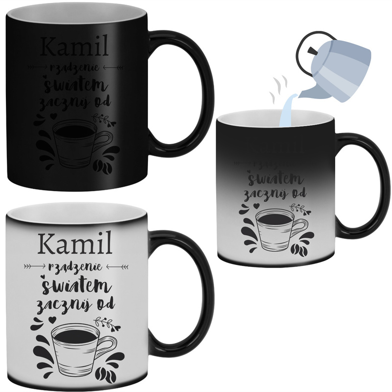 Kubek na kawę / Magiczny kubek / Rządzenie światem / 330 ml / Prezent dla kawosza / 330 ml / Matowy