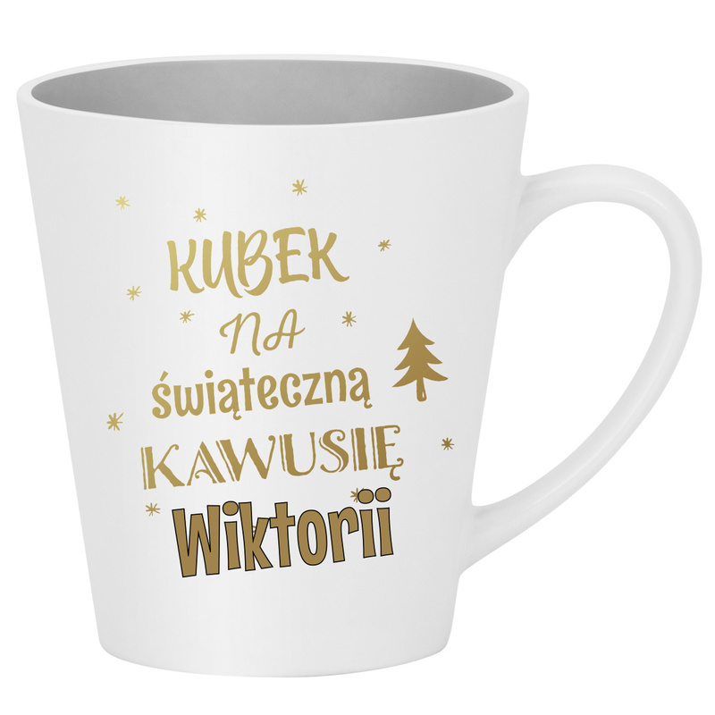 Kubek na Święta z nadrukiem - świąteczna kawusia / prezent na Mikołajki, Święta / latte 300 ml