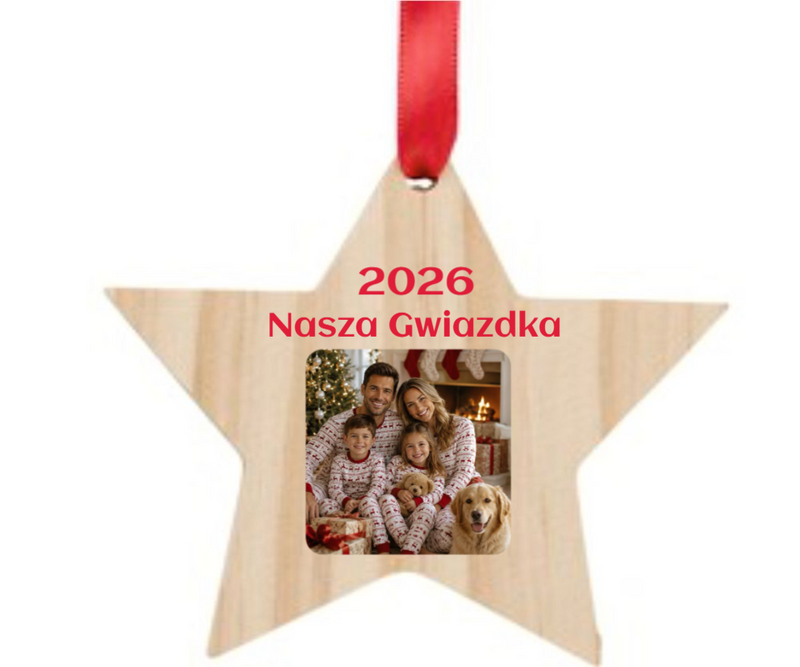 ⭐ Personalizowana Gwiazdka z Nadrukiem UV – wyjątkowa ozdoba świąteczna