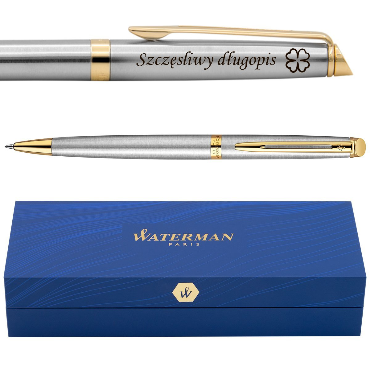 Długopis Waterman Hemisphere Stalowy GT z grawerem laserowym