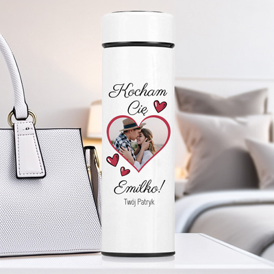 Kubek termiczny z wyświetlaczem LED i personalizowanym nadrukiem UV – Ze zdjęciem