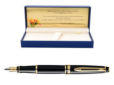Pióro wieczne Waterman Expert Czarne GT z grawerem i etui