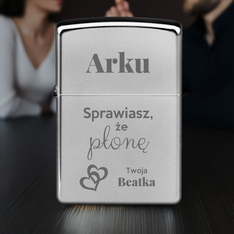 Zapalniczka ZIPPO 205 Satin chrome z Grawerem