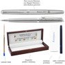 Zestaw Pióro + Długopis Waterman Hemisphere stalowy CT z Grawerem w drewnianym pudełku 7